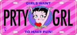 Betty Boop PRTY GRL License Plate