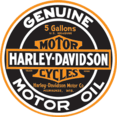 Harley Davidson - Genuine Motor Oil Embossed Round Tin Sign