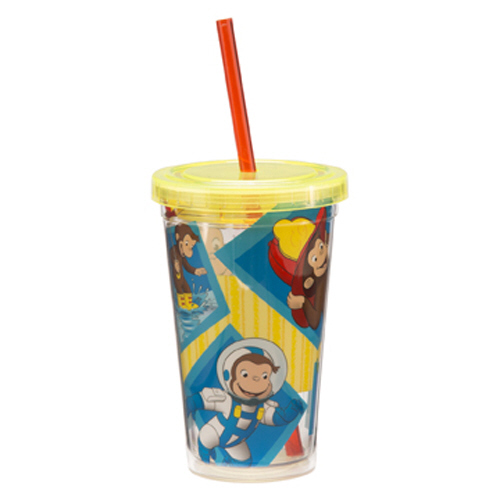 Curious George - 12 oz Acrlyic Cup with Straw