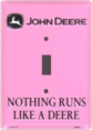 John Deer "Nothing Runs Like A Deere" Pink Light Switch Cover