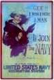 US Navy Recruiting Station - "Gee I Wish I Were A Man" Tin Sign