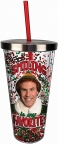 Elf- Smiling Glitter Cup w/ Straw