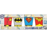 DC Comics- Uniforms 4 Shot Glass Pack