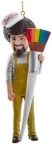 Bob Ross Hat/Brush Ornament