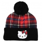 Hello Kitty Plaid Pom Beanie