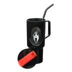 Scream- Ghost Face Cup w/ Handle + Straw