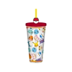 Pokemon Multi Character Head Toss Aop 24oz Plastic Cold Cup