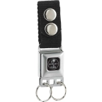 Shelby Black & White Seatbelt Keychain