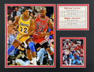 Michael Jordan & Magic Johnson - 11x14 Matted Photos
