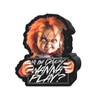 Chucky- Wanna Play Mug Shot Large Die Cut Mdf Box Wall Sign