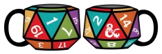 Dungeons & Dragons D20 Die Ceramic 3D Sculpted Mug