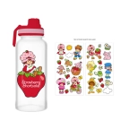 Strawberry Shortcake 32oz Plastic Water Bottle W Sticker Set