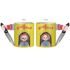 Chucky 2 Faces Electroplate 20oz Sculpted Handle Ceramic Mug