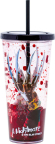 Nightmare on Elm Street- Freddy Blood Splatter Cup with Straw