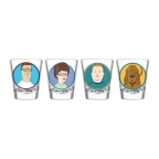 King of the Hill Family Characters 4pc 1.5oz. Mini Glass Set