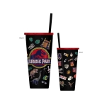 Jurassic Park Logo & Icons 22oz Double Walled Stainless Steel Tumbler with Straw