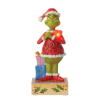 Jim Shore: The Grinch with Large Red Heart (Lights Up) Figurine