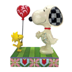Jim Shore: Peanuts- Snoopy & Woodstock Heart Balloon Figurine