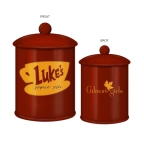 Gilmore Girls Lukes Gold Red Logo 8" 64oz Ceramic Cookie Jar