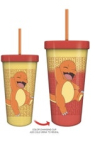 Pokémon- Charmander 24oz Color Change Tumbler with Straw