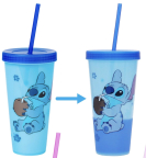 Lilo & Stitch- Stitch 24 oz. Color Change Plastic Cup with Straw