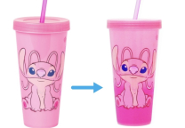 Lilo & Stitch- Angel 24 oz. Color Change Plastic Cup with Straw