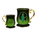 Wicked- Elphaba Green Defy Embossed Foil 17.5oz Footed Ceramic Mug